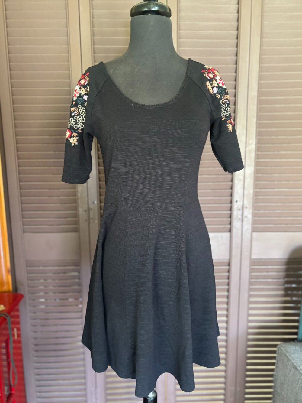 Free People embroidered sleeve folk romantic dress
